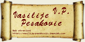 Vasilije Pešaković vizit kartica